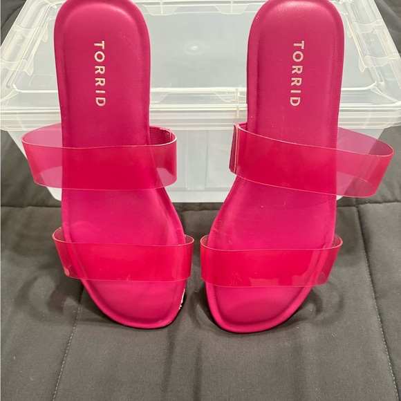 Torrid Hot Pink Transparent Strap Sandals - Picture 1 of 2